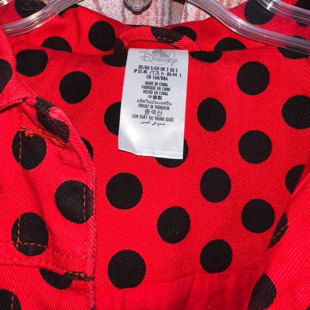 Disney Parks Minnie Mouse Red Polka Dot Denim Jacket - Picture 5 of 5